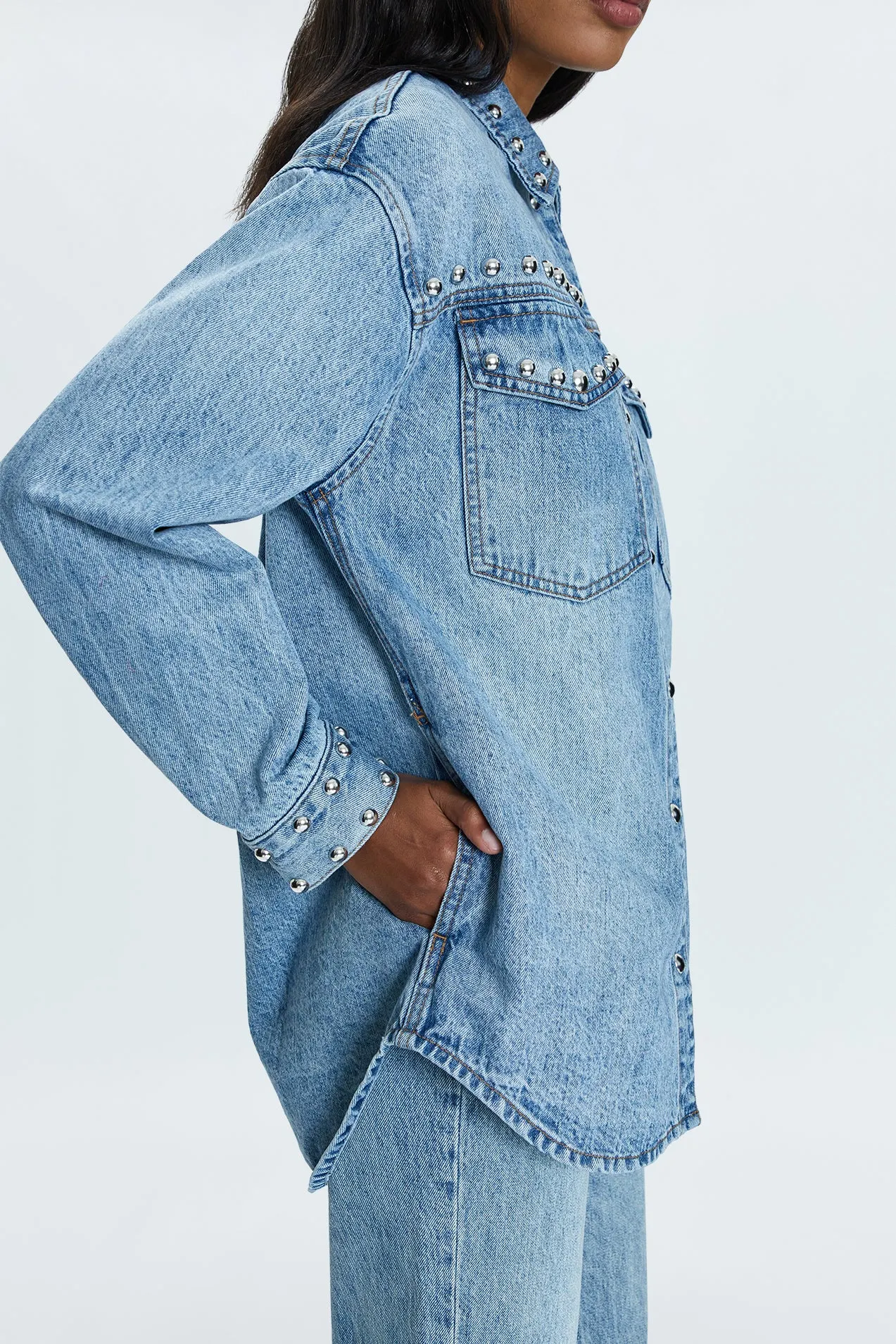 Mandy Denim Shacket - Satellite sold by pistola product image thumbnail 3