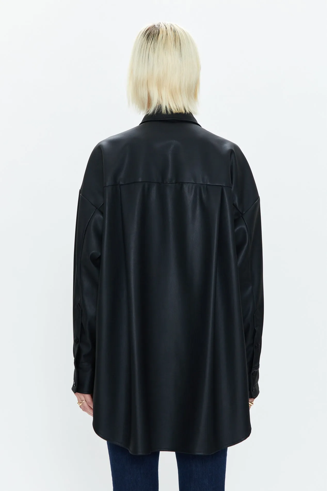 Rena Button Down Tunic Shirt - Slate Black sold by pistola product image thumbnail 4