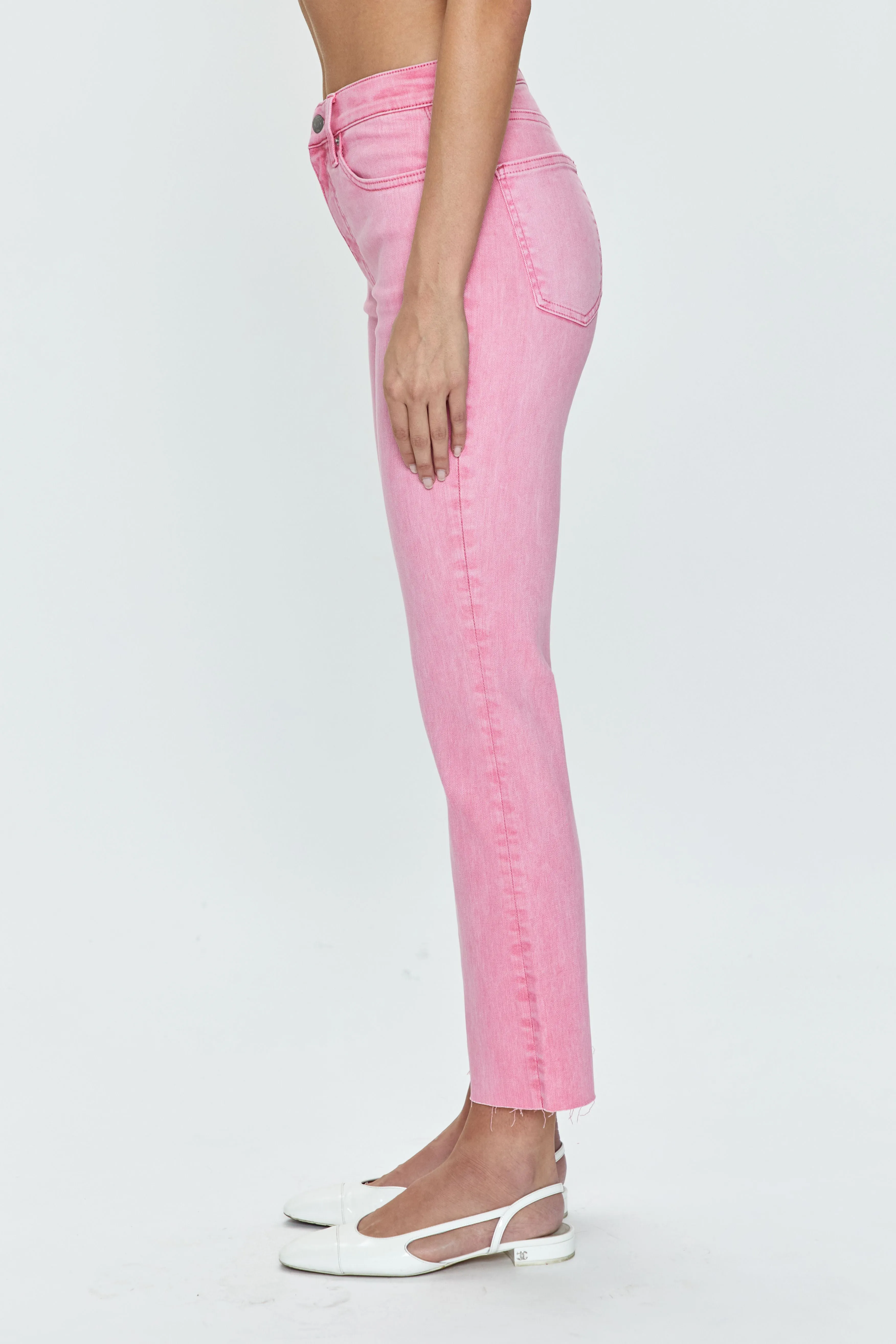 Lennon High Rise Crop Boot Jean - Carnation Pink Snow sold by pistola product image thumbnail 3