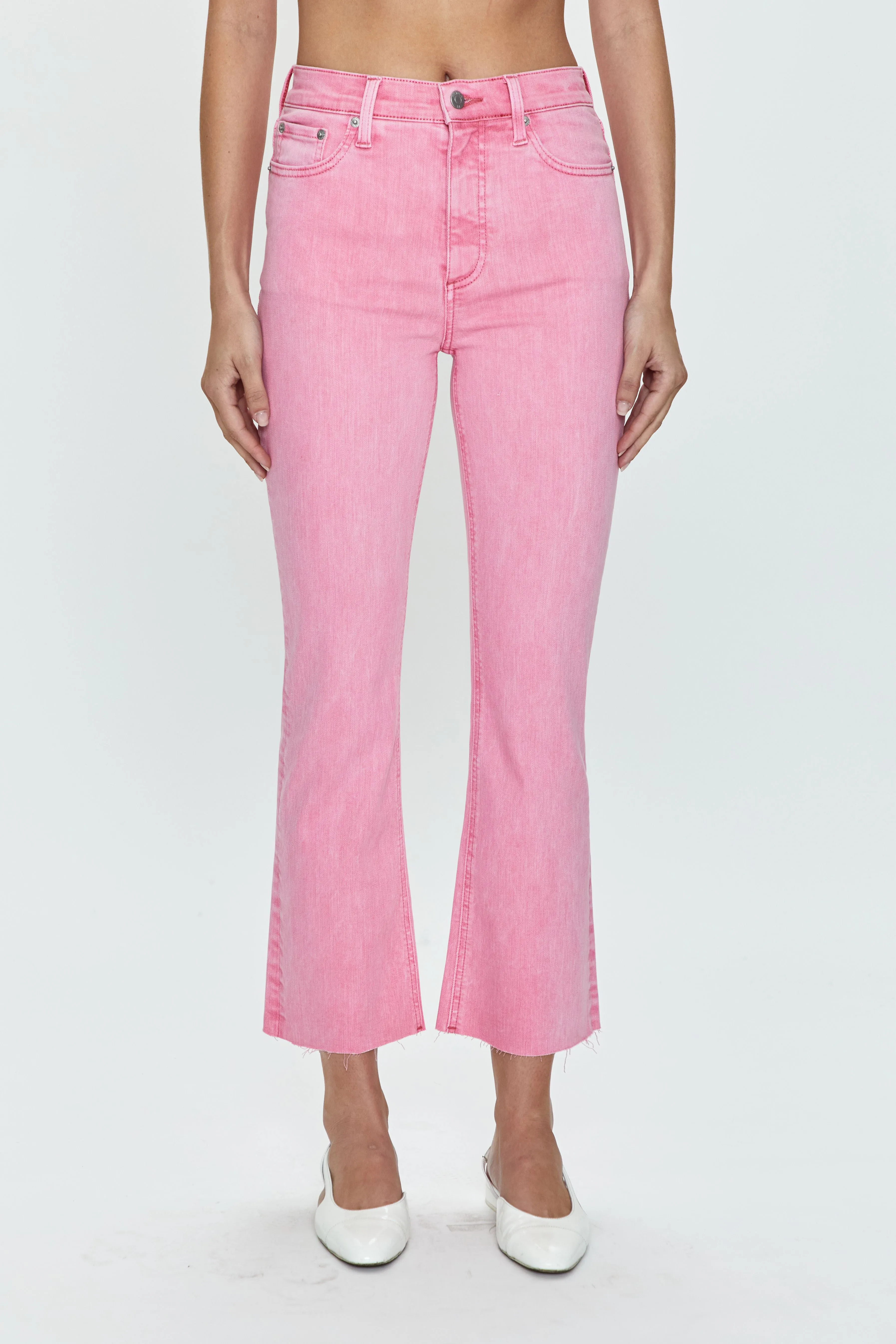 Lennon High Rise Crop Boot Jean - Carnation Pink Snow sold by pistola product image thumbnail 2