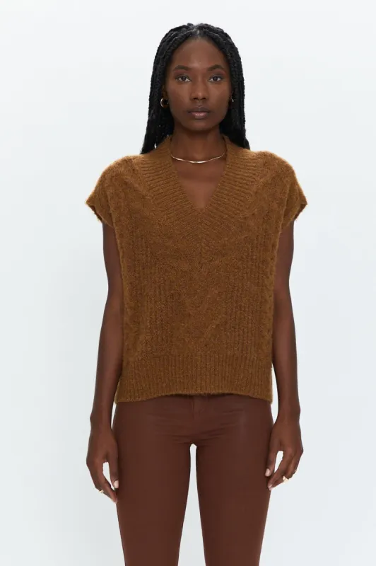 Kiran Sweater Vest - Chestnut Cable sold by pistola