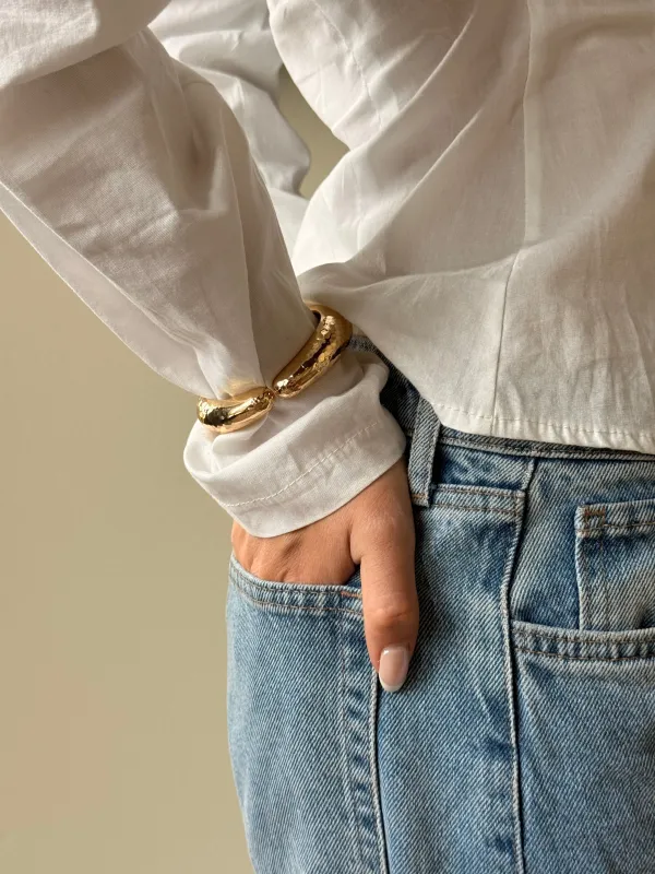 May Open Bangle Bracelet - Gold made by Pitaya