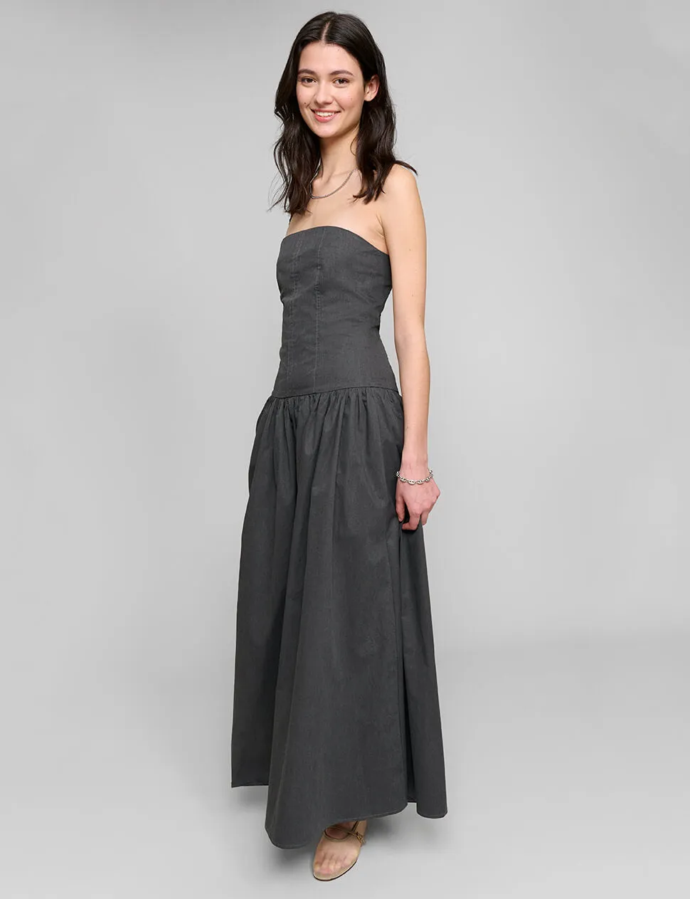Charcoal Strapless Dress sold by Pixie Market product image thumbnail 3