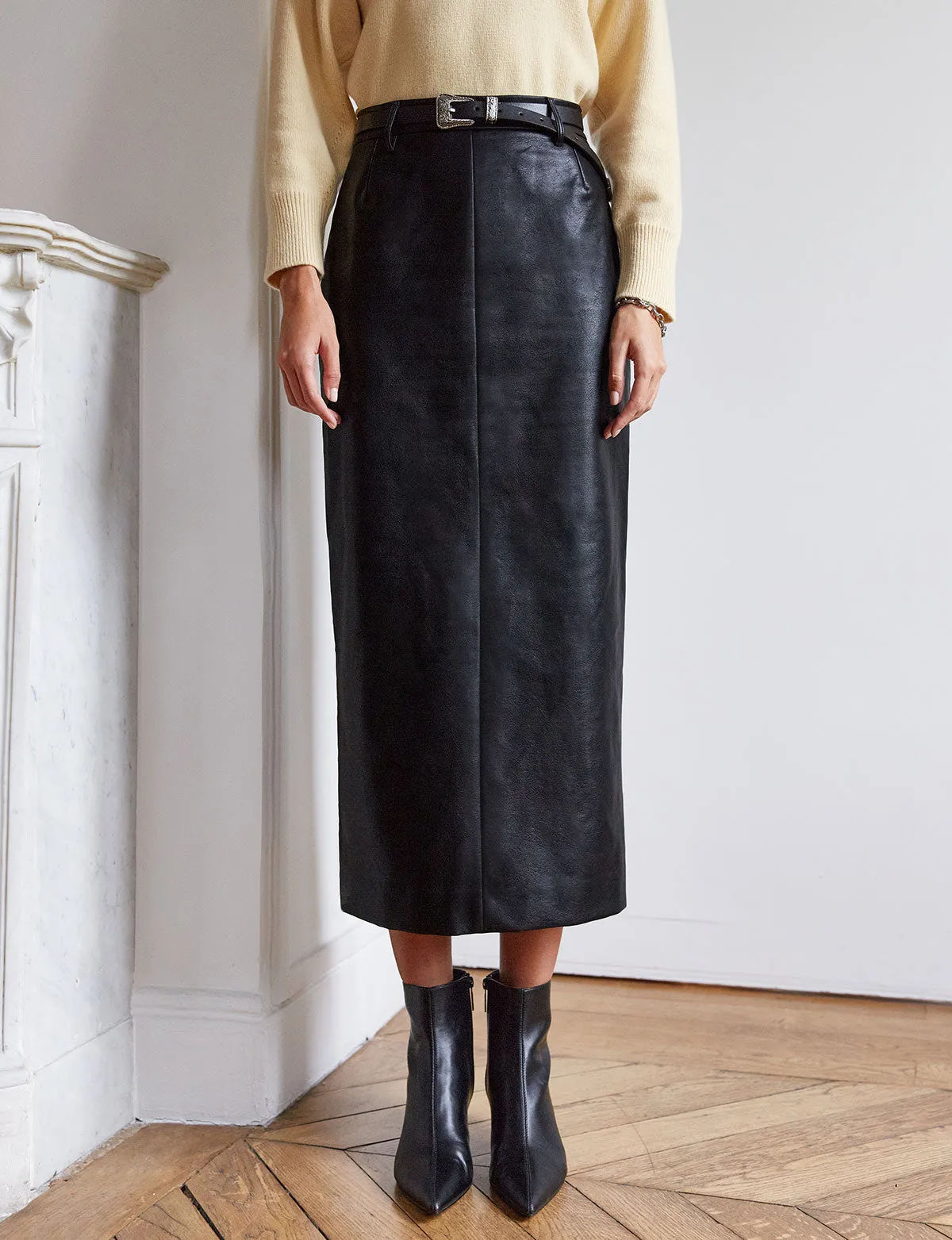 Yve Maxi Leather Skirt-BESTSELLER sold by Pixie Market product image thumbnail 4