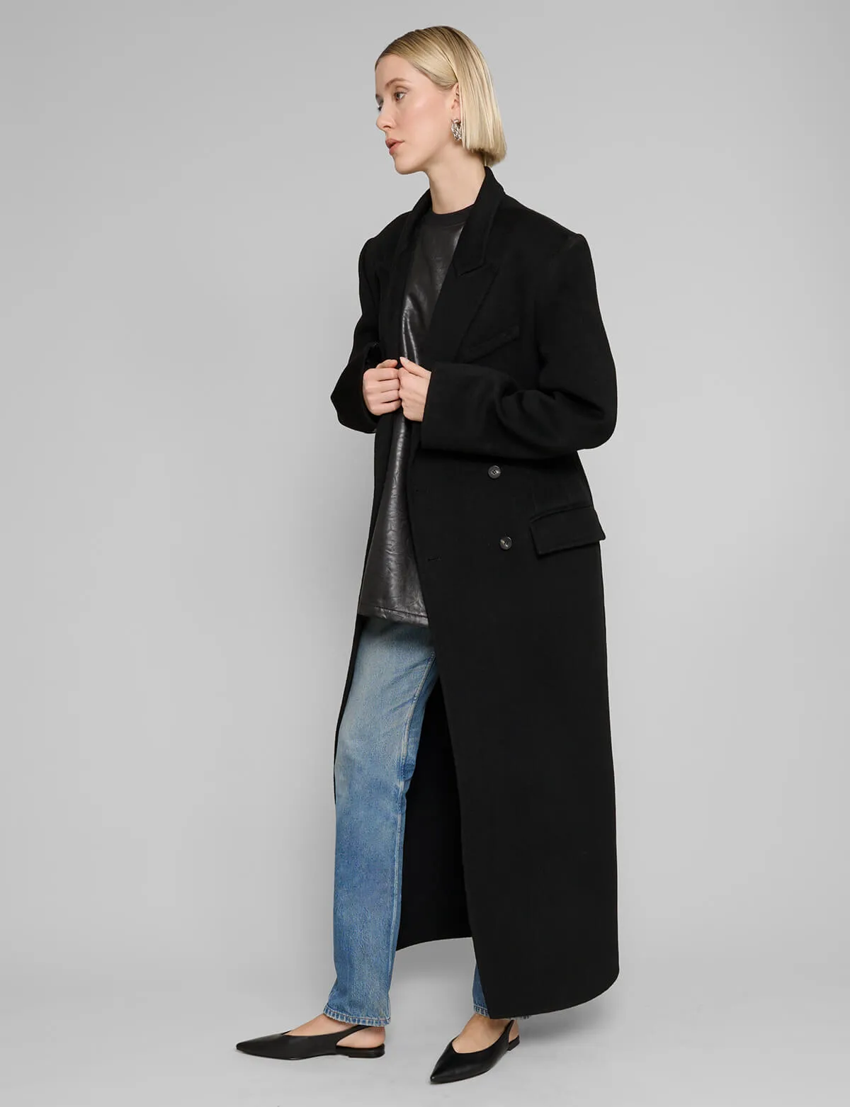 Black Wool Maxi Coat sold by Pixie Market product image thumbnail 3