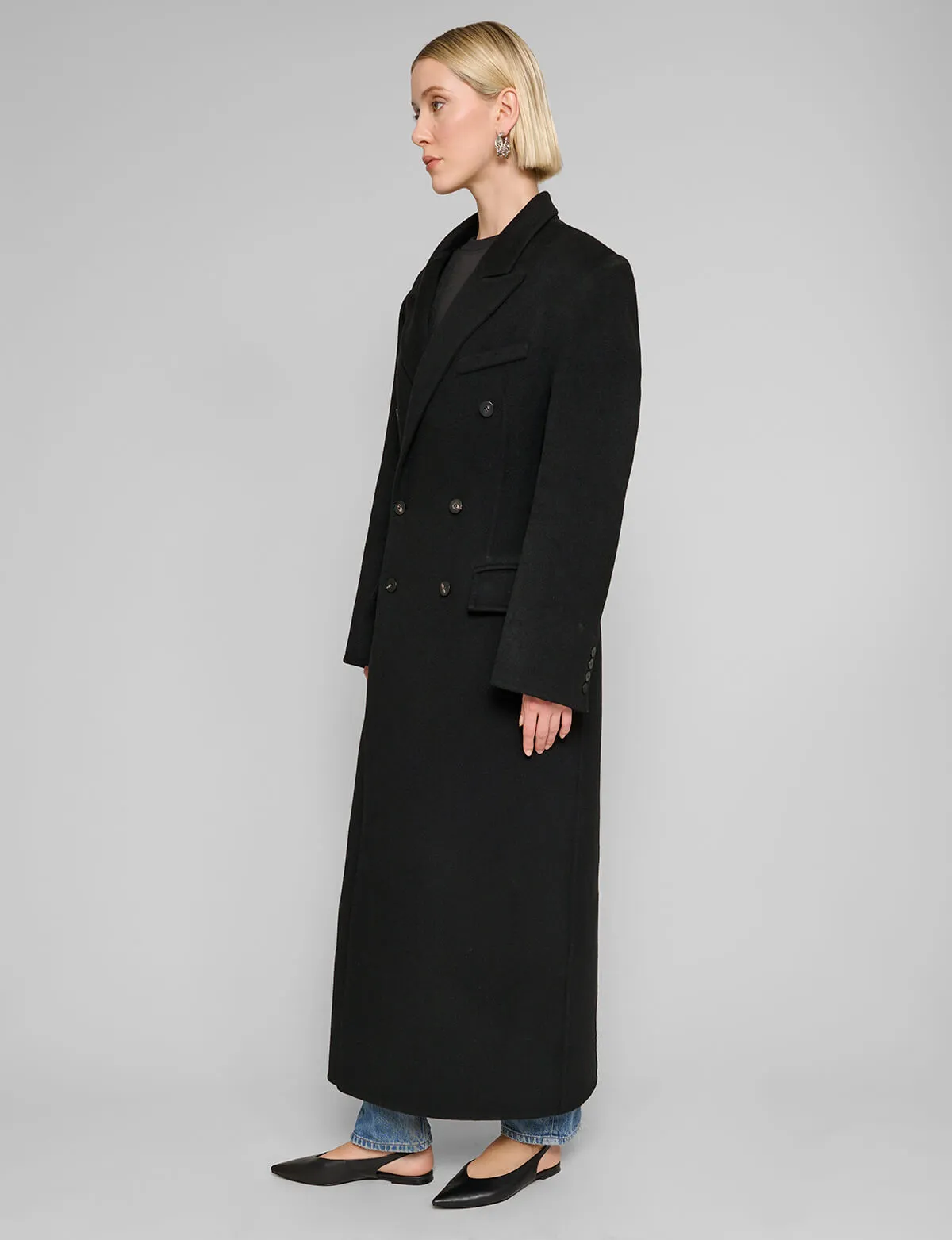 Black Wool Maxi Coat sold by Pixie Market product image thumbnail 2