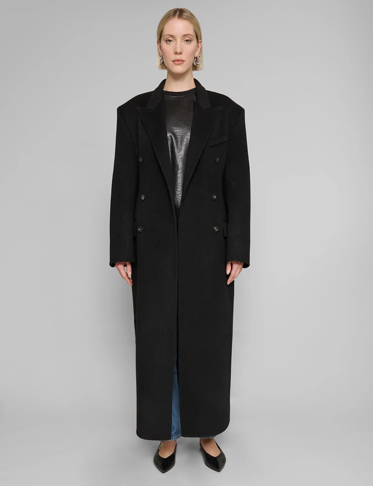 Black Wool Maxi Coat sold by Pixie Market product image thumbnail 4