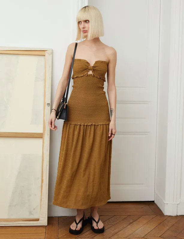 Nora Smocked Midi Dress sold by Pixie Market