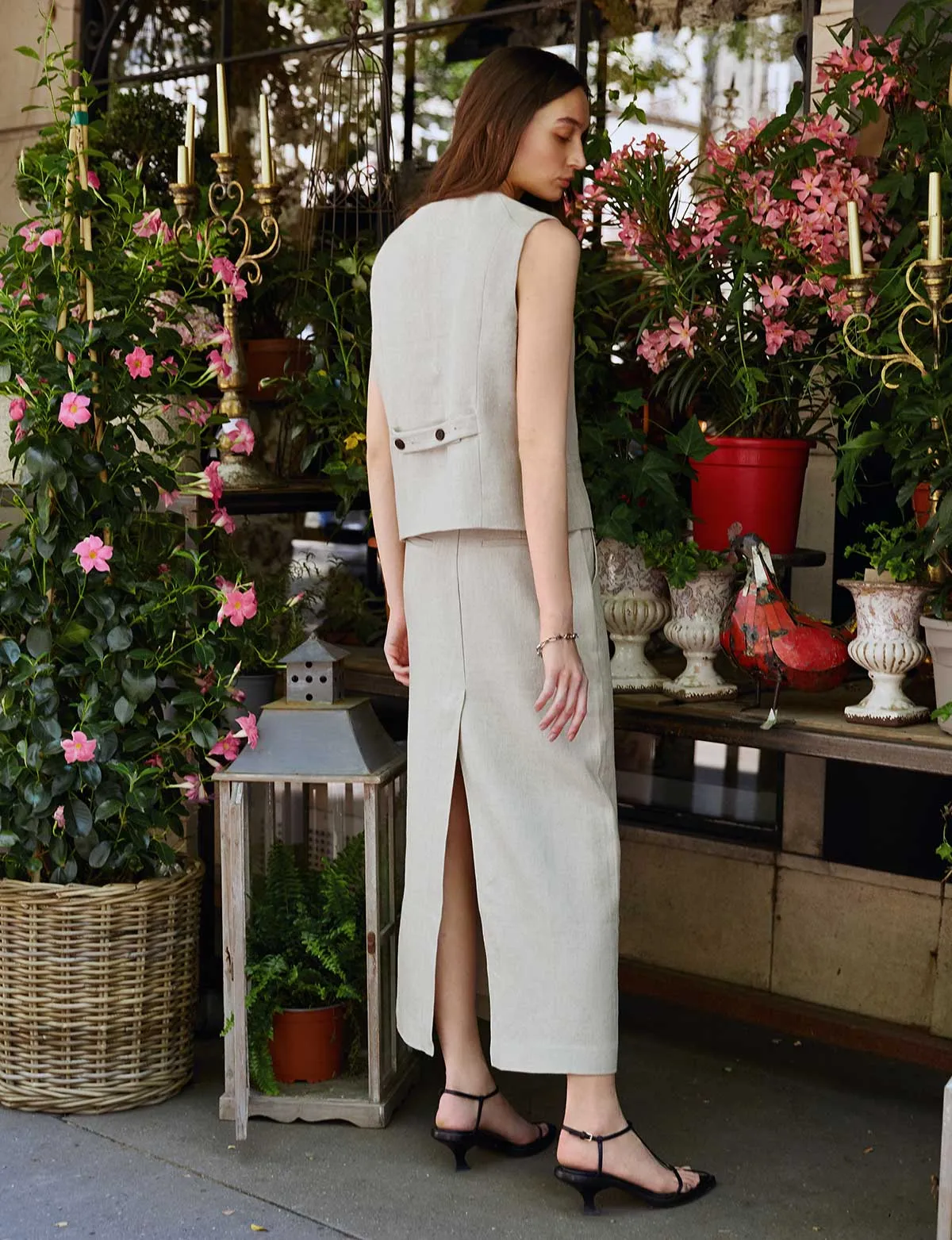 Oat Linen Maxi Skirt sold by Pixie Market product image thumbnail 4