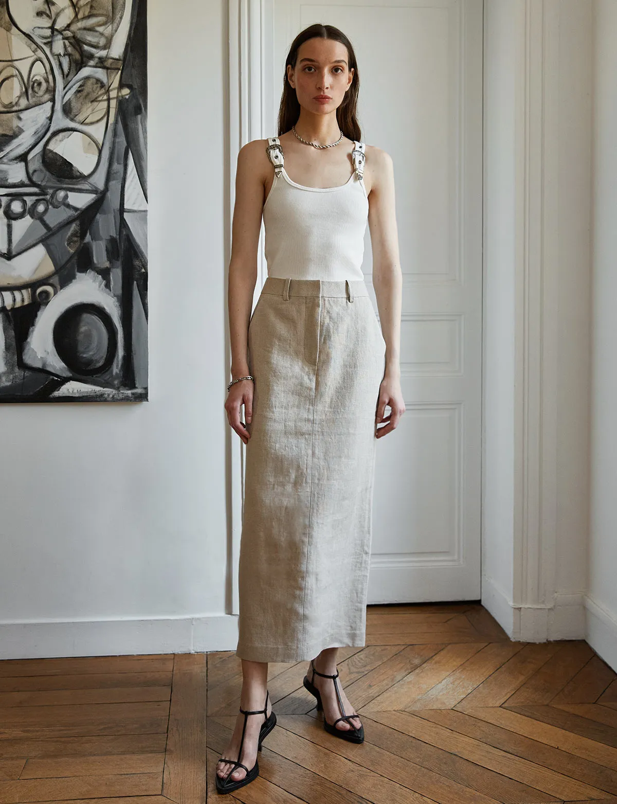Oat Linen Maxi Skirt sold by Pixie Market product image thumbnail 5