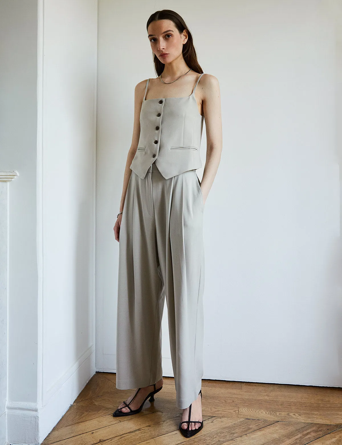 Grey Pleated Pants-BESTSELLER sold by Pixie Market product image thumbnail 5