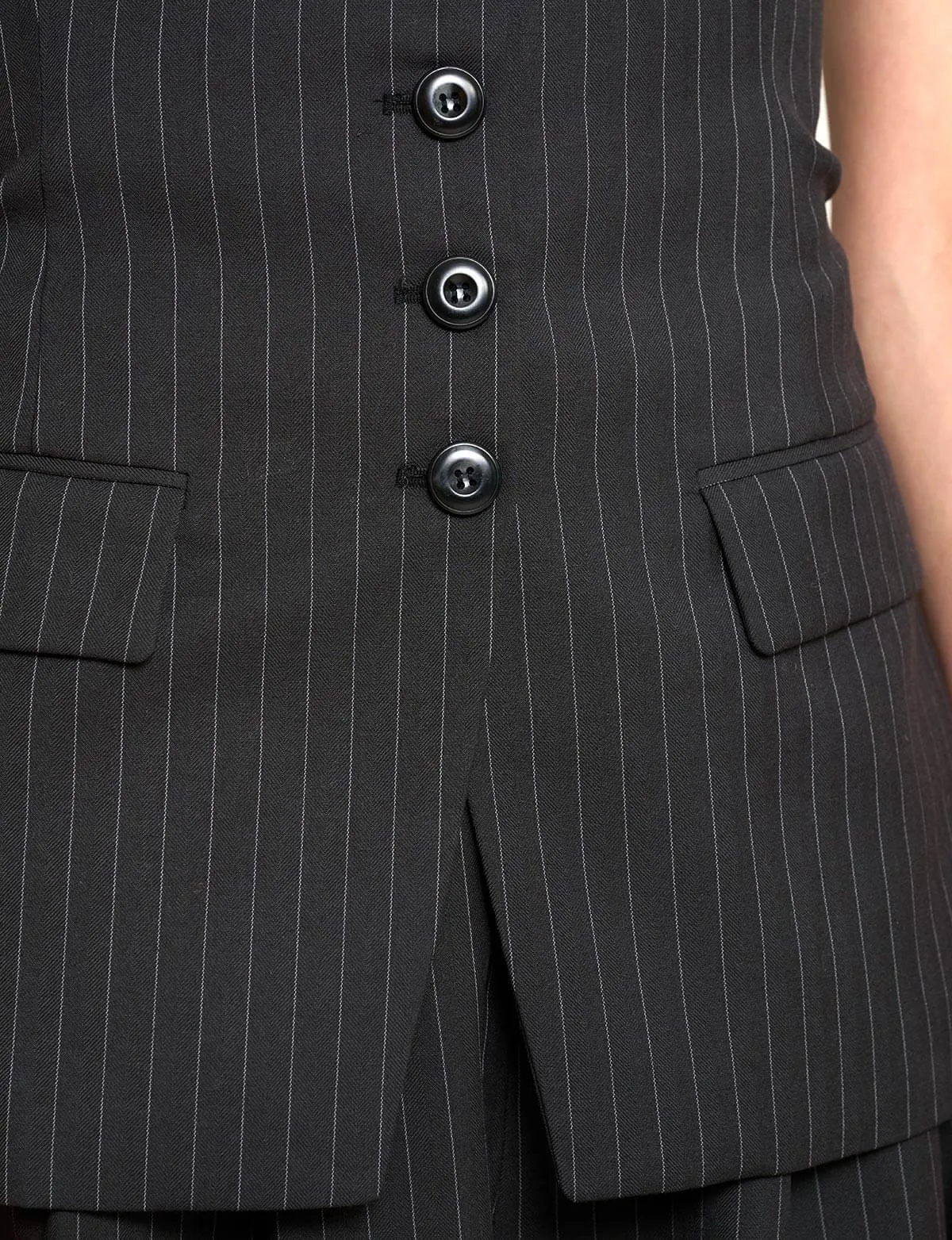 Pin-Stripe Button Strapless Top sold by Pixie Market product image thumbnail 5