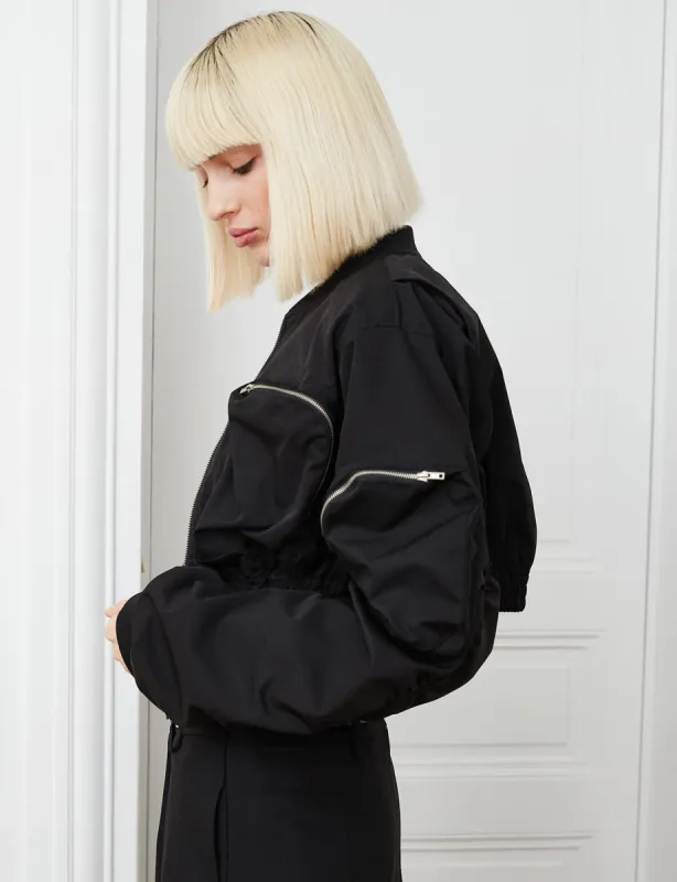 Pouch-Pocket Crop Bomber Jacket sold by Pixie Market
