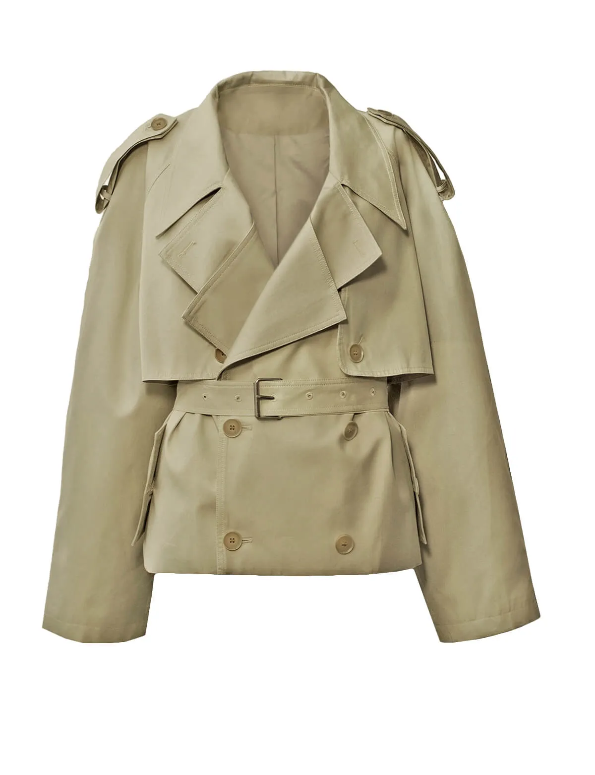 Cropped Oversize Khaki Jacket-BESTSELLER sold by Pixie Market product image thumbnail 5