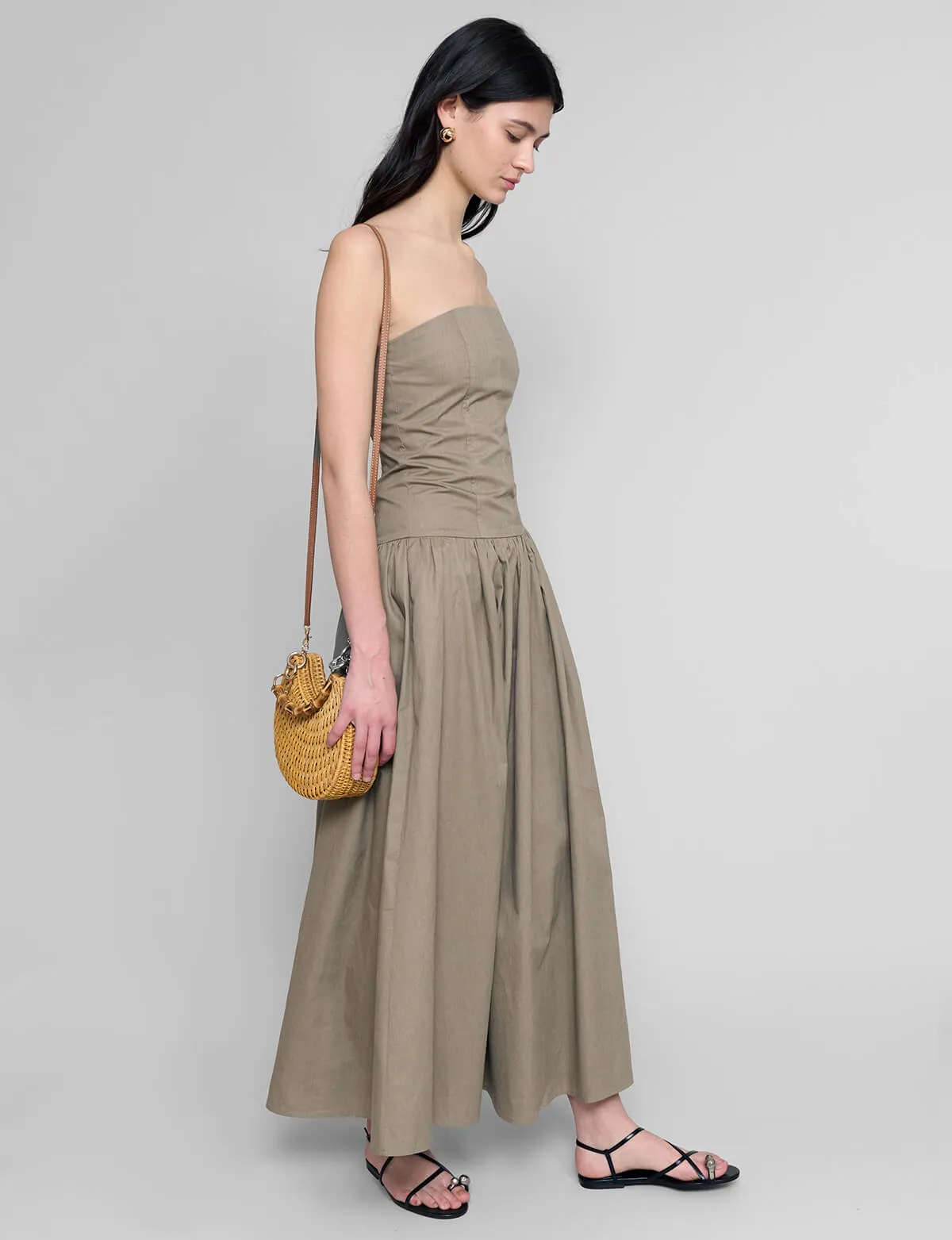 Khaki Strapless Dress-BESTSELLER sold by Pixie Market product image thumbnail 5