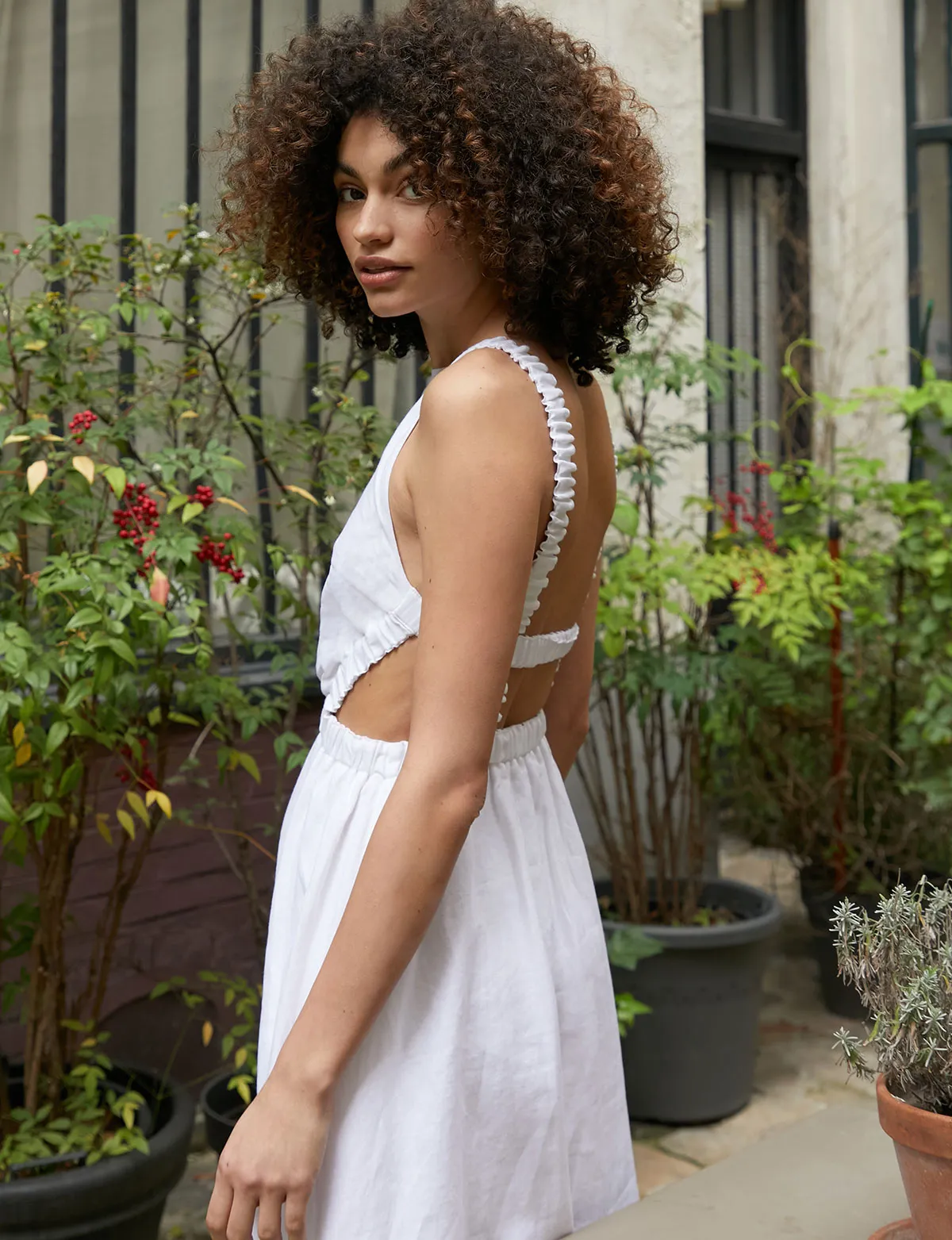 Beatrice Dress in White Linen -BESTSELLER sold by Pixie Market product image thumbnail 4