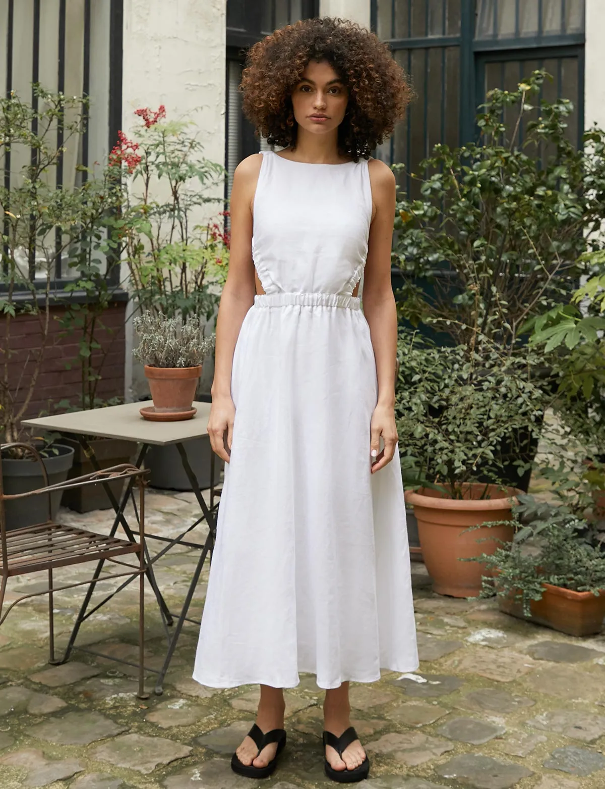 Beatrice Dress in White Linen -BESTSELLER sold by Pixie Market product image thumbnail 3