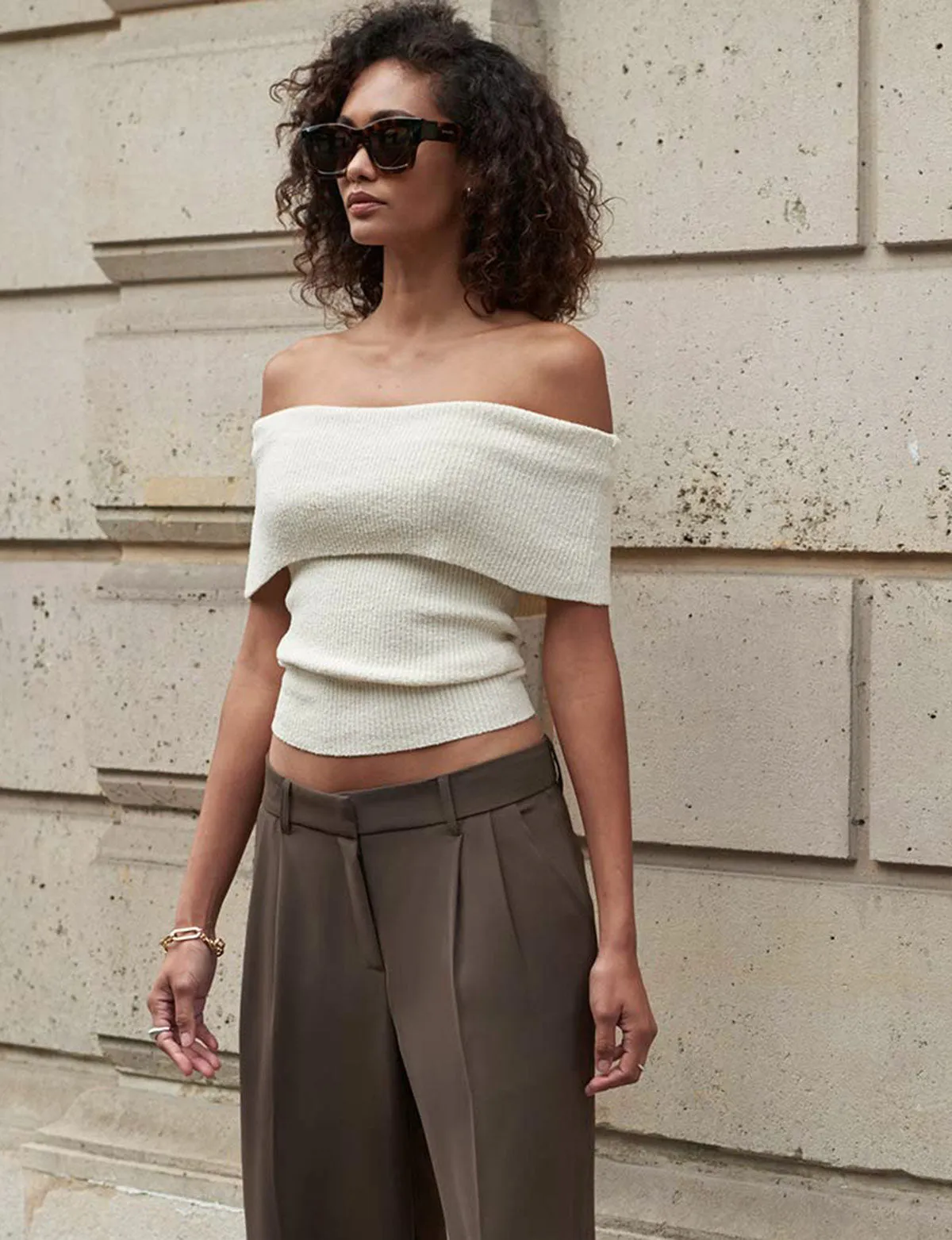 Popcorn Knit Off-The-Shoulder Top-BESTSELLER sold by Pixie Market product image thumbnail 4