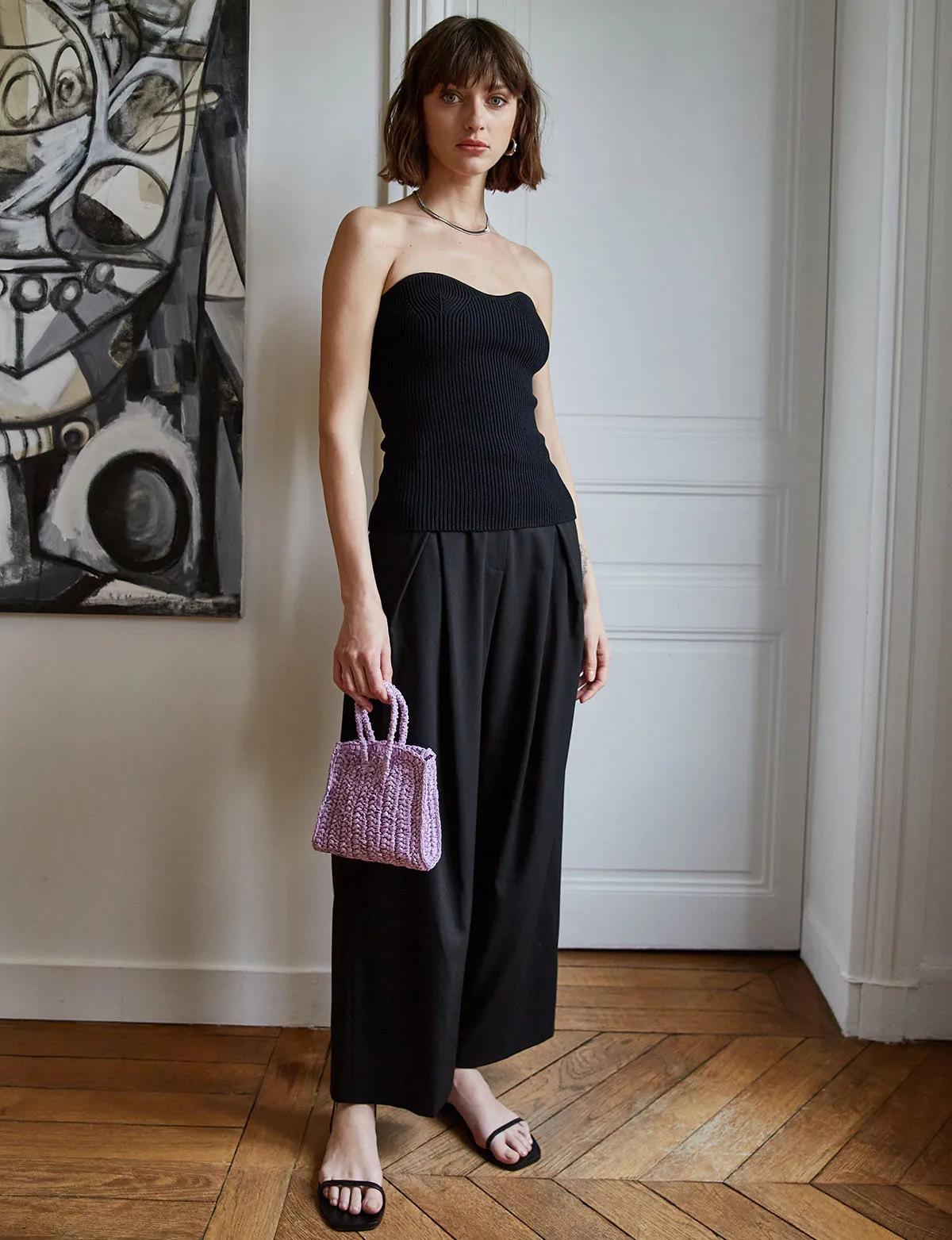 Cass Knit Bustier Top in Black-BESTSELLER sold by Pixie Market product image thumbnail 3