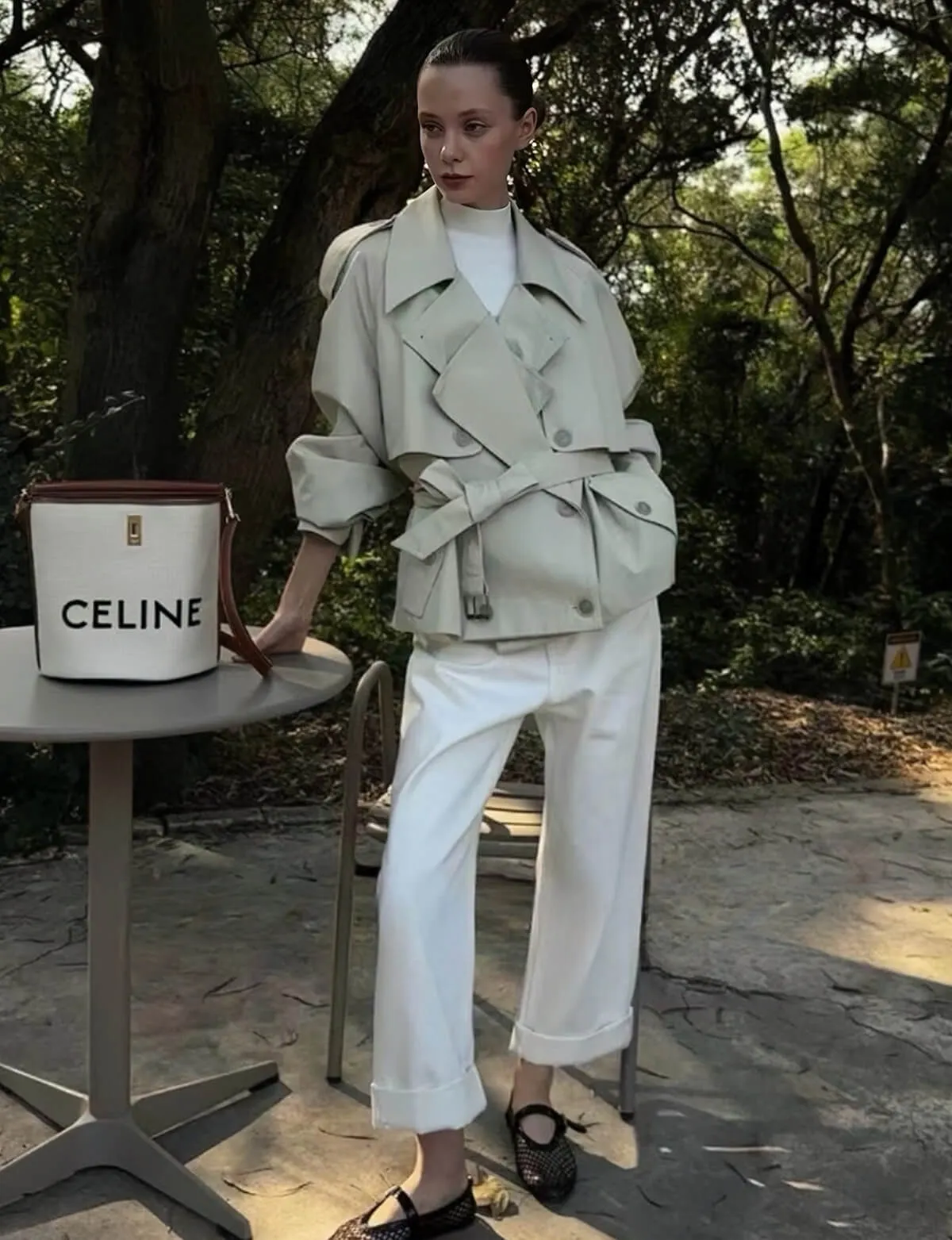 Cropped Beige Trench sold by Pixie Market product image thumbnail 4