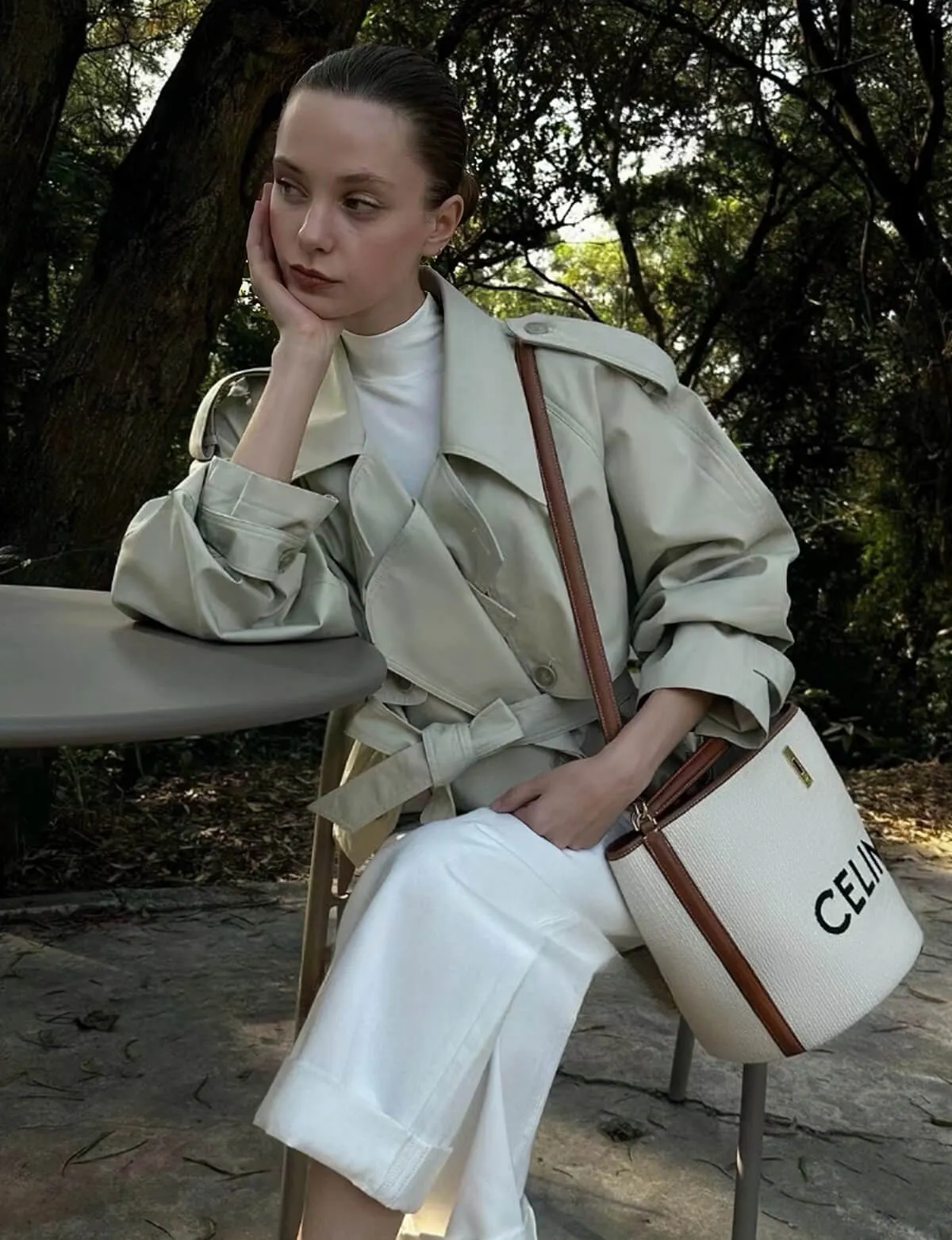 Cropped Beige Trench sold by Pixie Market product image thumbnail 3