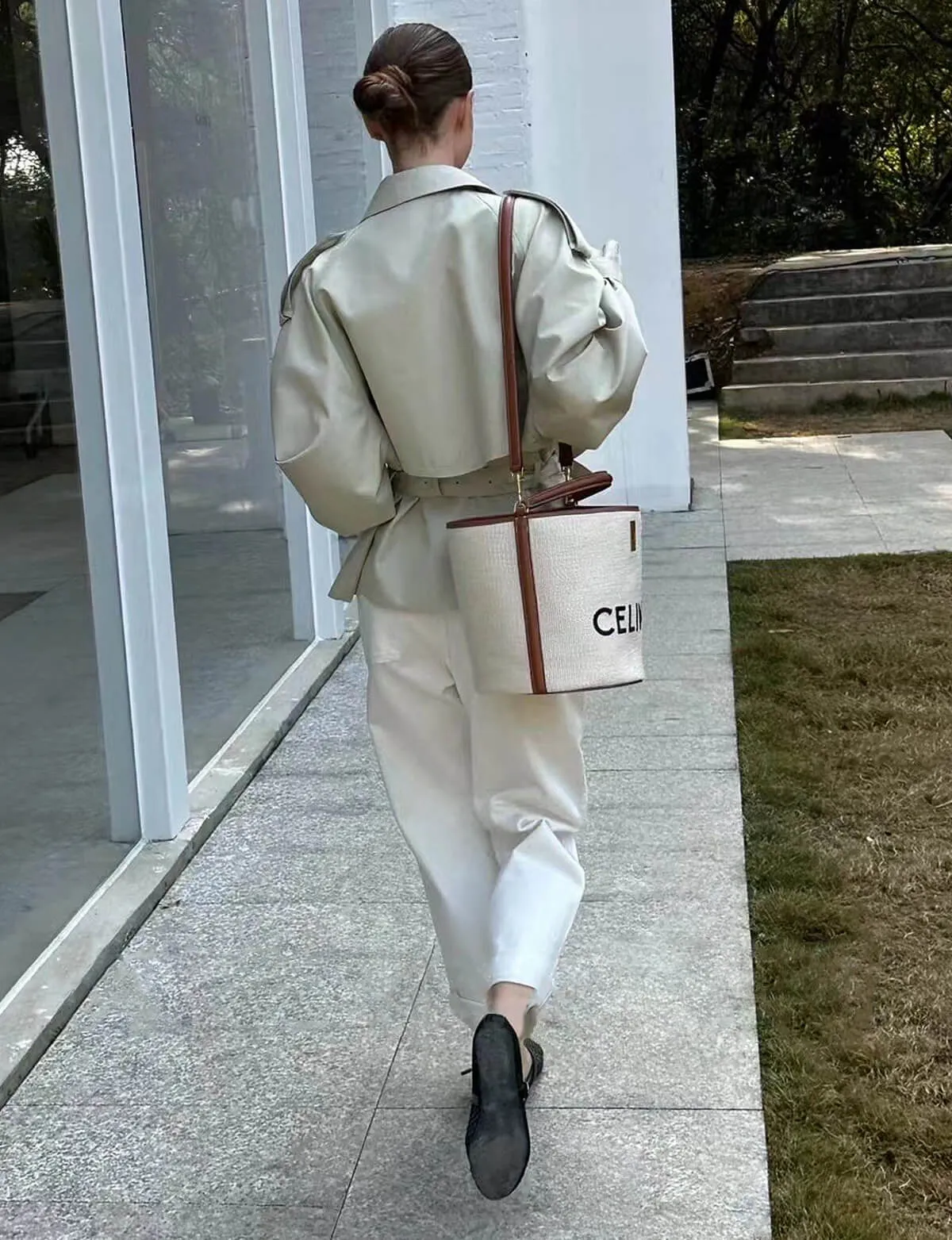 Cropped Beige Trench sold by Pixie Market product image thumbnail 2