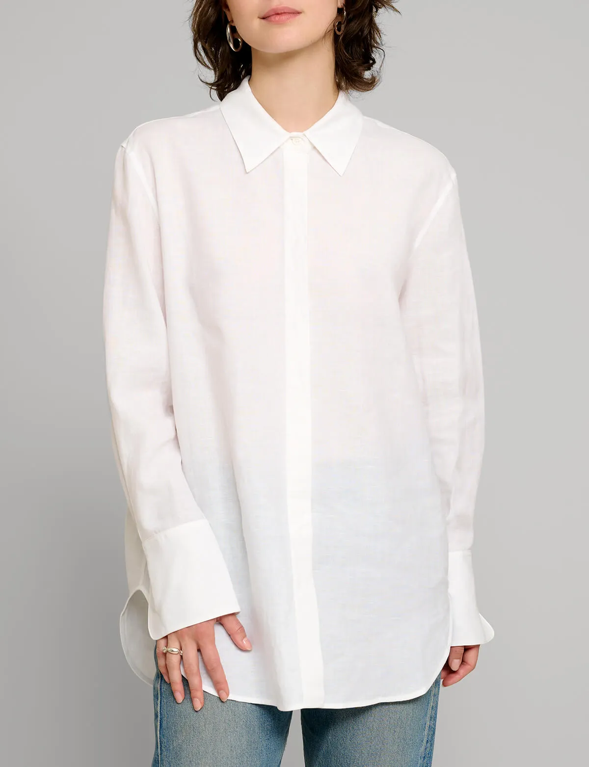 White Linen Shirt sold by Pixie Market product image thumbnail 3