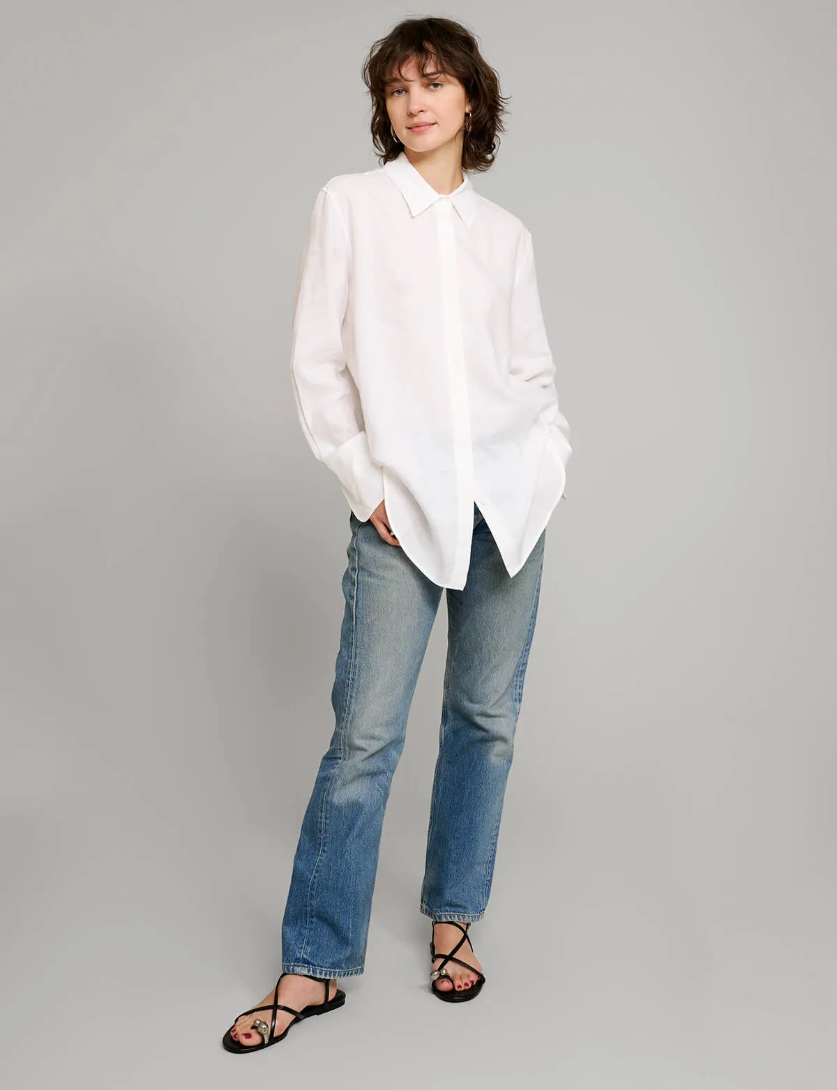 White Linen Shirt sold by Pixie Market product image thumbnail 4