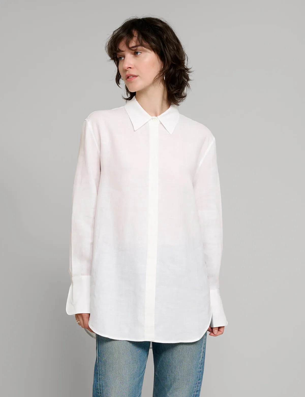 White Linen Shirt sold by Pixie Market
