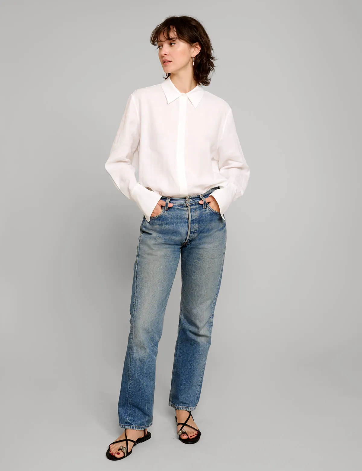White Linen Shirt sold by Pixie Market product image thumbnail 5