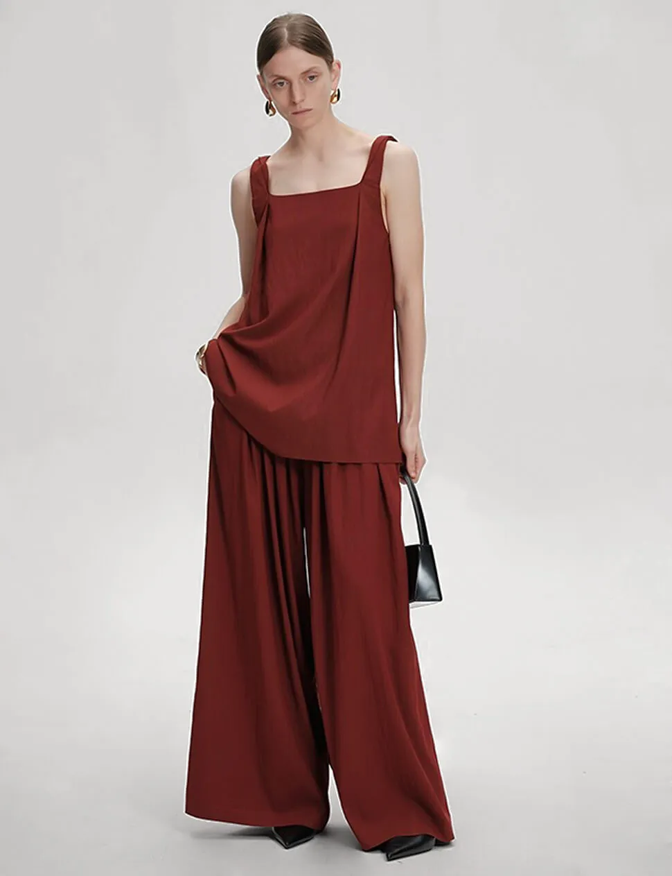 Wide Leg Pants in Sun-Dried Tomato sold by Pixie Market product image thumbnail 3