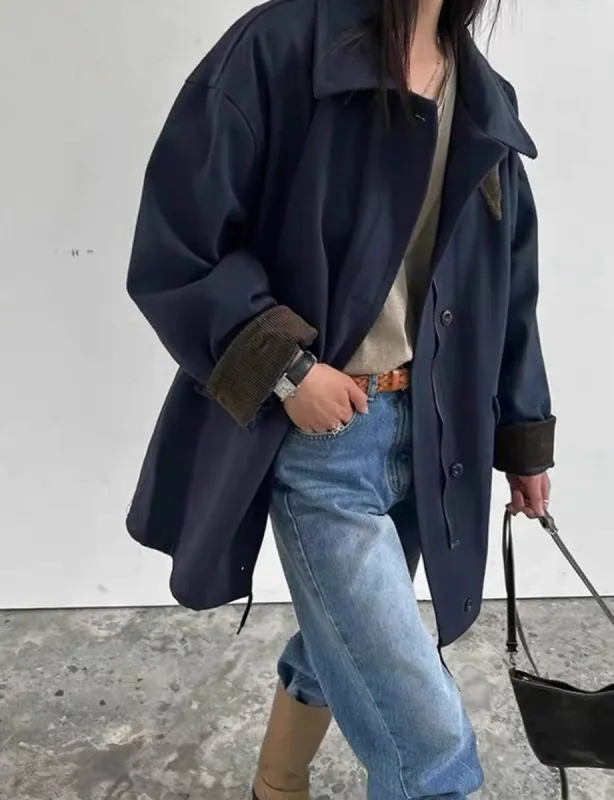 Navy Corduroy Country Jacket sold by Pixie Market