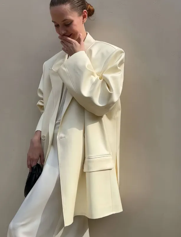 Vanilla Oversized Blazer-BESTSELLER sold by Pixie Market