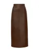 Yve Dark Brown Leather Skirt-BESTSELLER sold by Pixie Market
