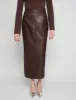 Yve Dark Brown Leather Skirt-BESTSELLER sold by Pixie Market