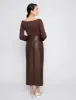 Yve Dark Brown Leather Skirt-BESTSELLER sold by Pixie Market