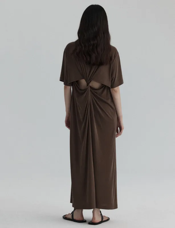 Brown Twist Back Dress made by Pixie Market