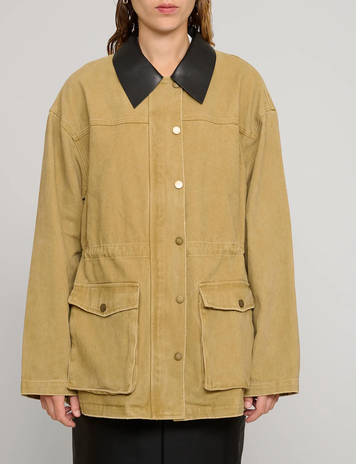 Leather Collar Barn Jacket-BESTSELLER sold by Pixie Market product image thumbnail 3