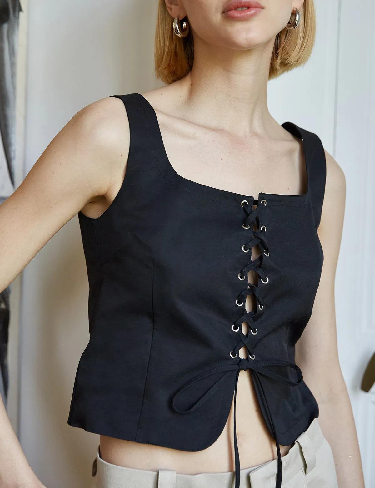 Black Corset Lace Up Top sold by Pixie Market product image thumbnail 3