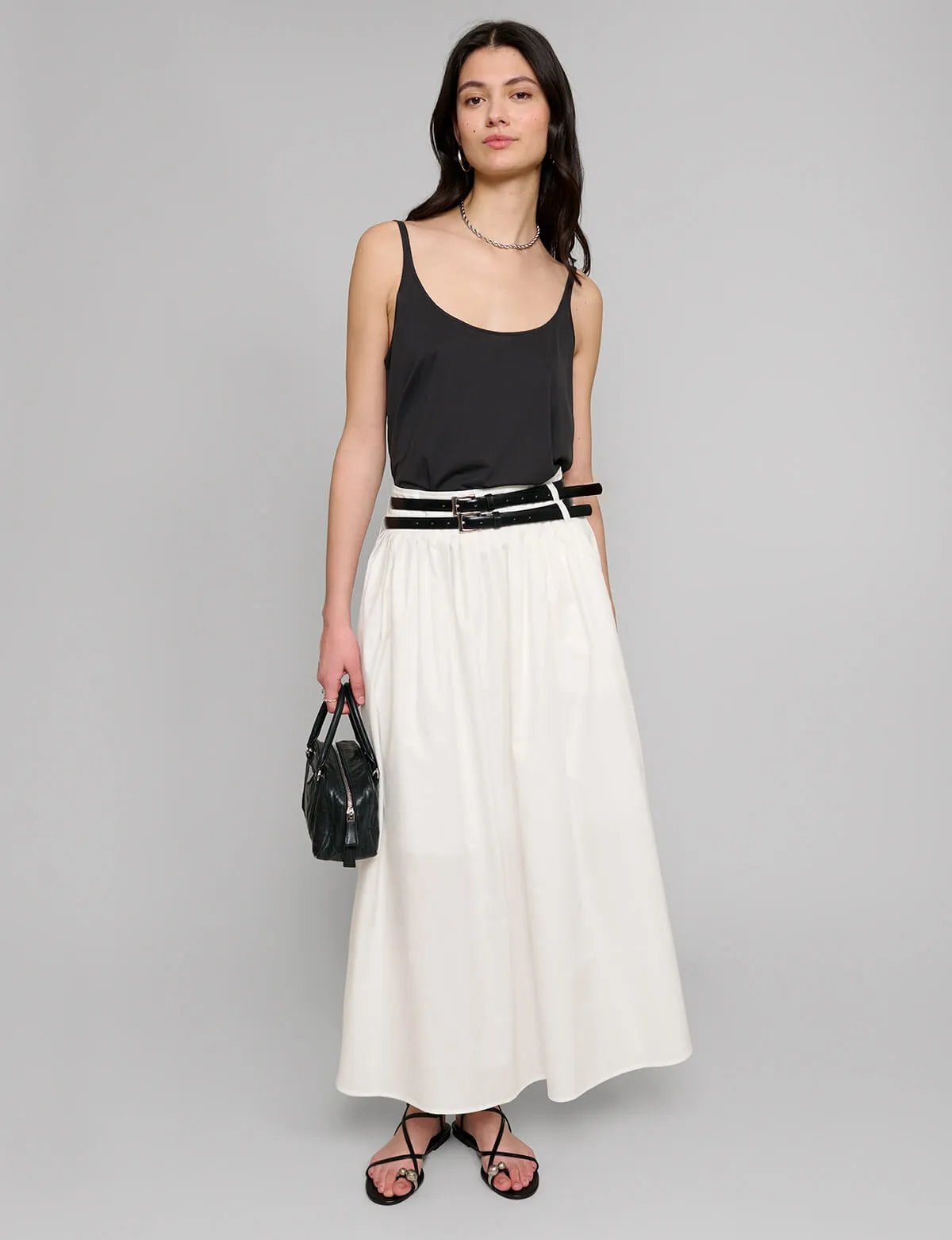 Thea White Double Belted Skirt-BESTSELLER sold by Pixie Market