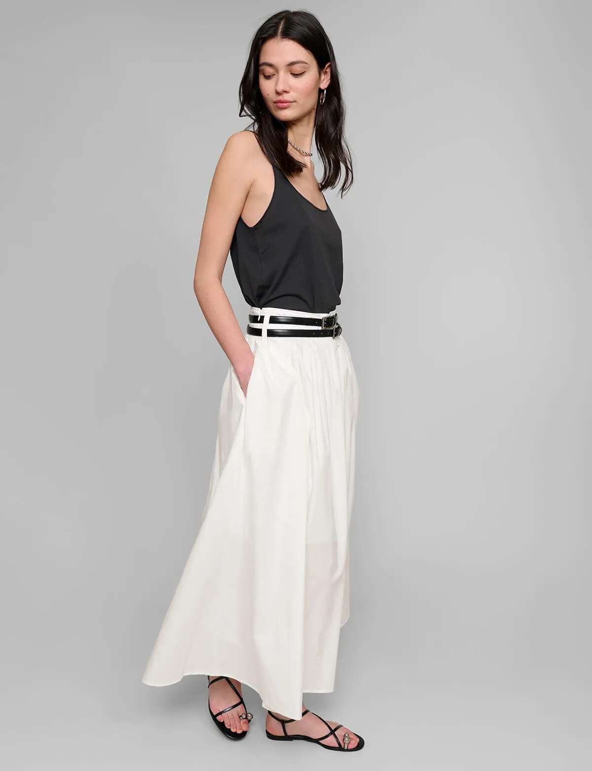 Thea White Double Belted Skirt-BESTSELLER sold by Pixie Market product image thumbnail 4