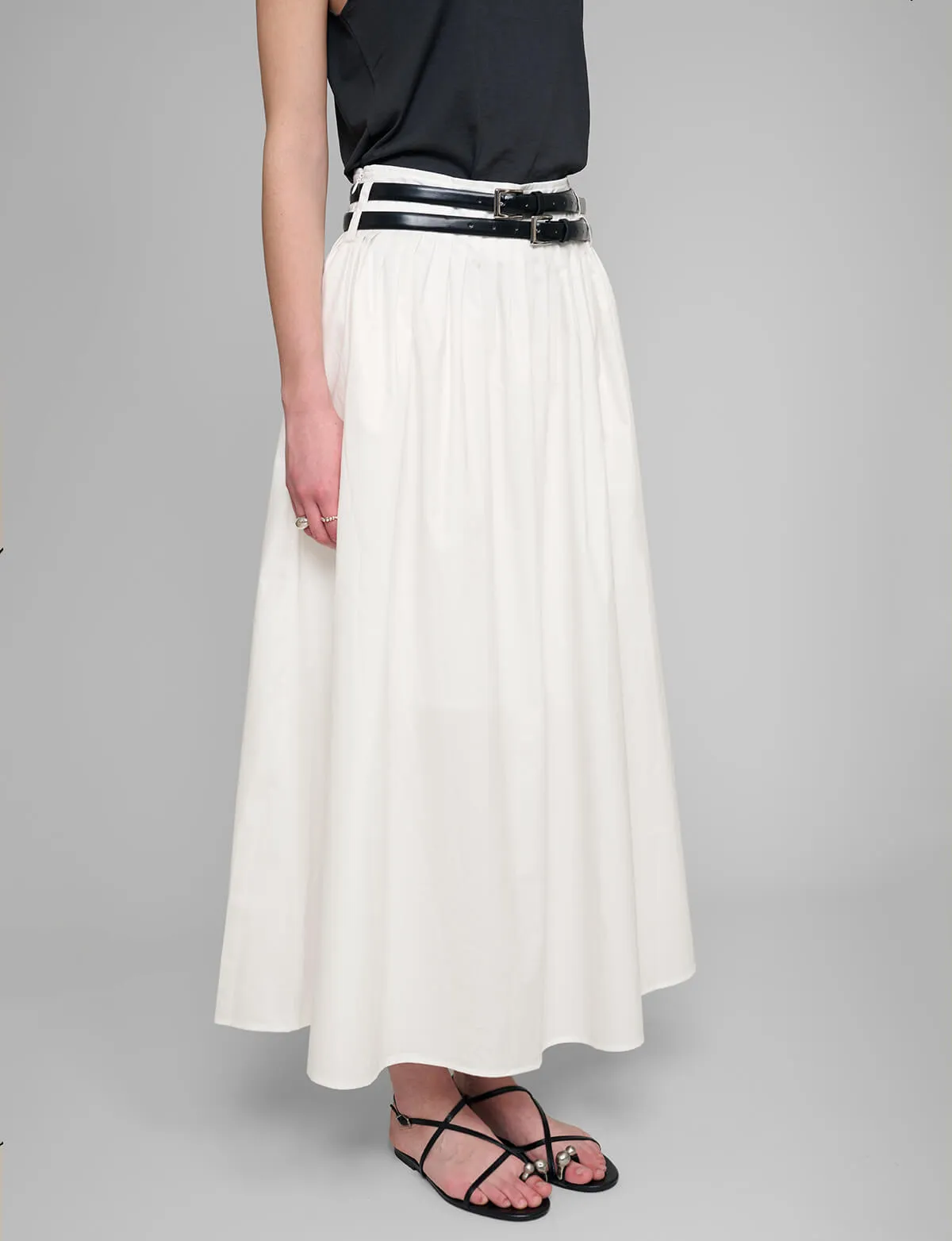 Thea White Double Belted Skirt-BESTSELLER sold by Pixie Market product image thumbnail 3
