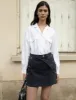 Black Denim Button Skort-BESTSELLER sold by Pixie Market