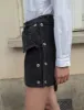 Black Denim Button Skort-BESTSELLER sold by Pixie Market