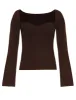 Chiara Bustier Knit Top in Chocolate sold by Pixie Market