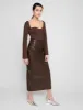 Chiara Bustier Knit Top in Chocolate sold by Pixie Market