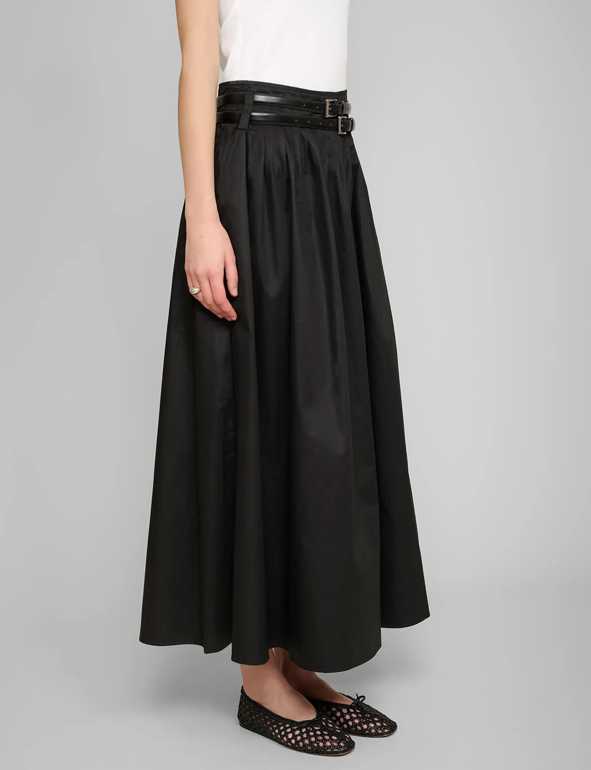 Thea Black Double-Belted Skirt sold by Pixie Market product image thumbnail 3