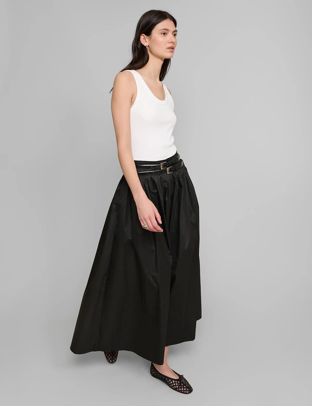 Thea Black Double-Belted Skirt sold by Pixie Market product image thumbnail 4