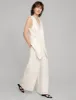 White Linen Wide Leg Pants sold by Pixie Market