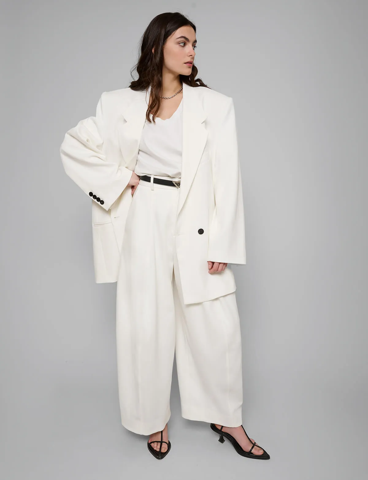Oversized White Blazer sold by Pixie Market